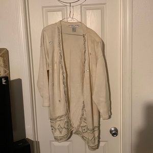 Vintage Victory Jones Woman long front button up sweater